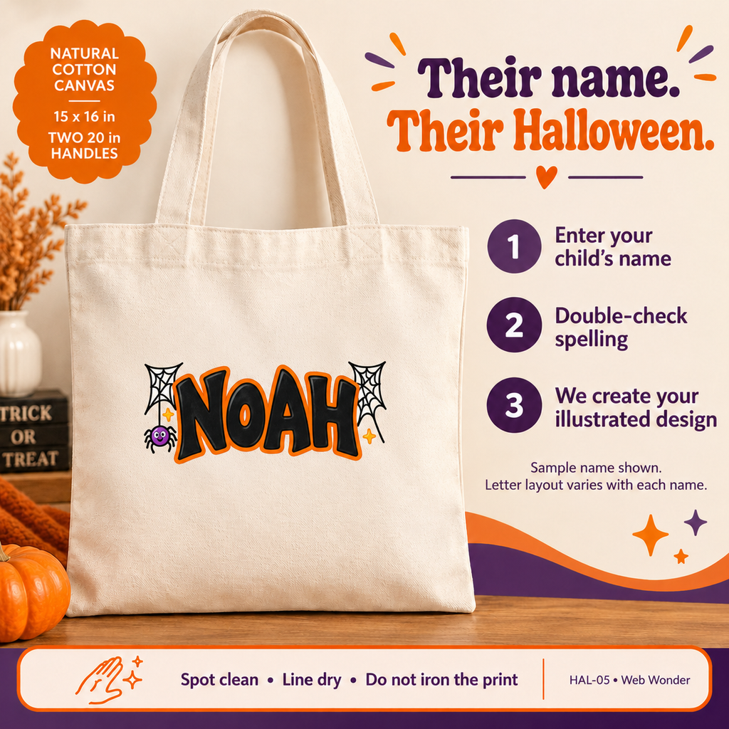 Personalized Web Wonder Halloween Treat Bag