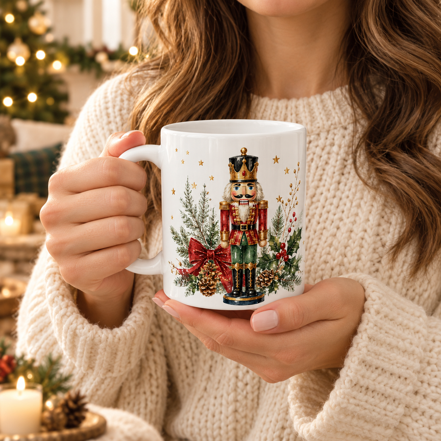 Watercolor Nutcracker Christmas Mug