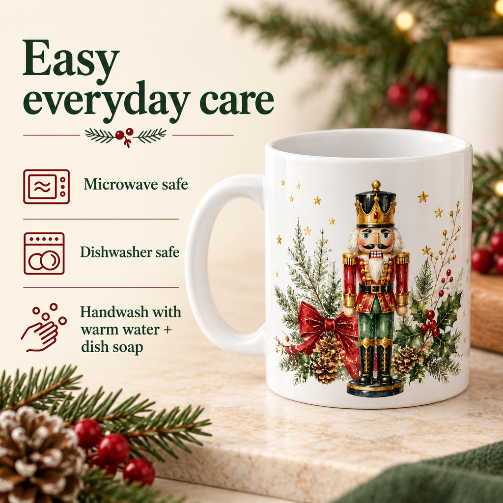 Watercolor Nutcracker Christmas Mug