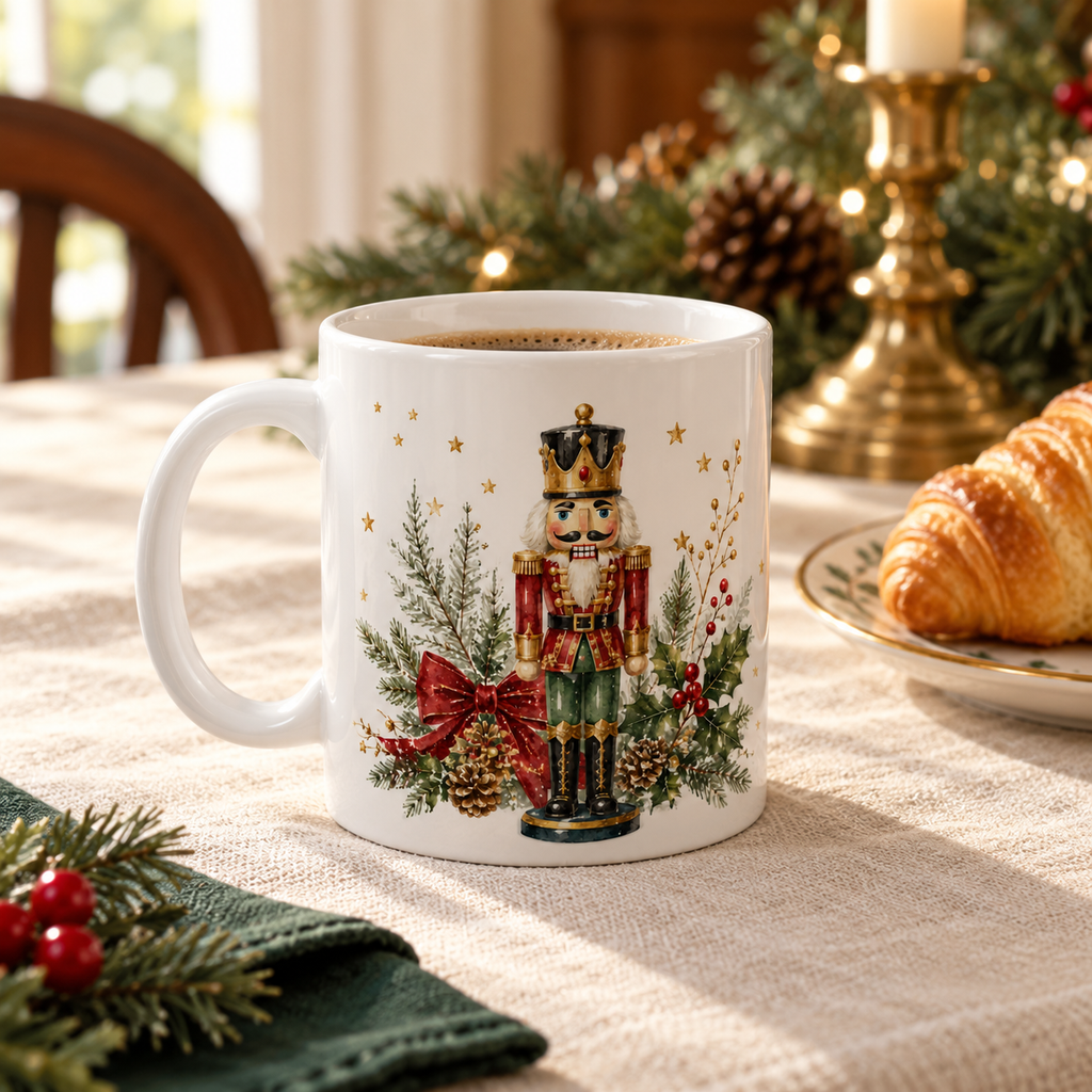 Watercolor Nutcracker Christmas Mug