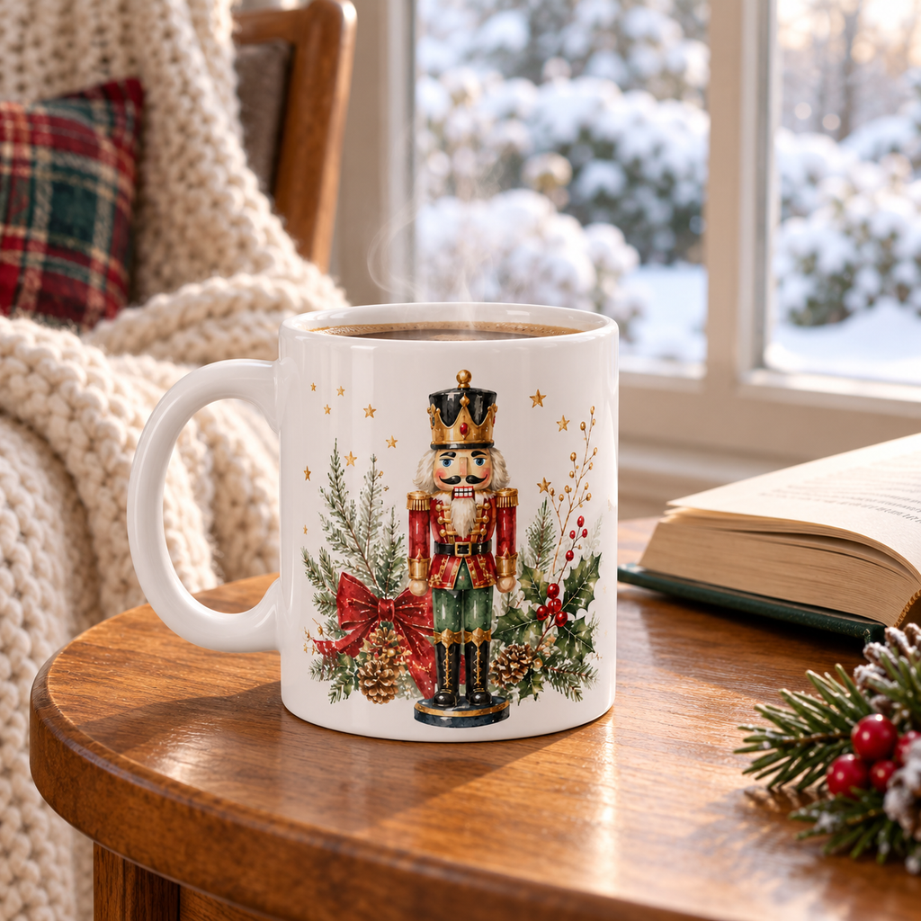 Watercolor Nutcracker Christmas Mug