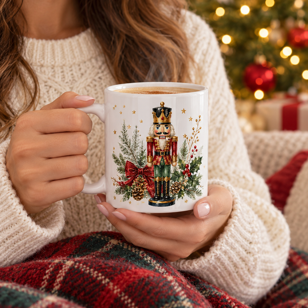 Watercolor Nutcracker Christmas Mug