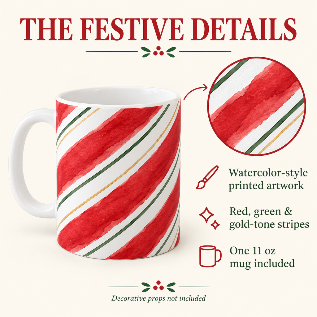 Candy Cane Stripe Christmas Mug