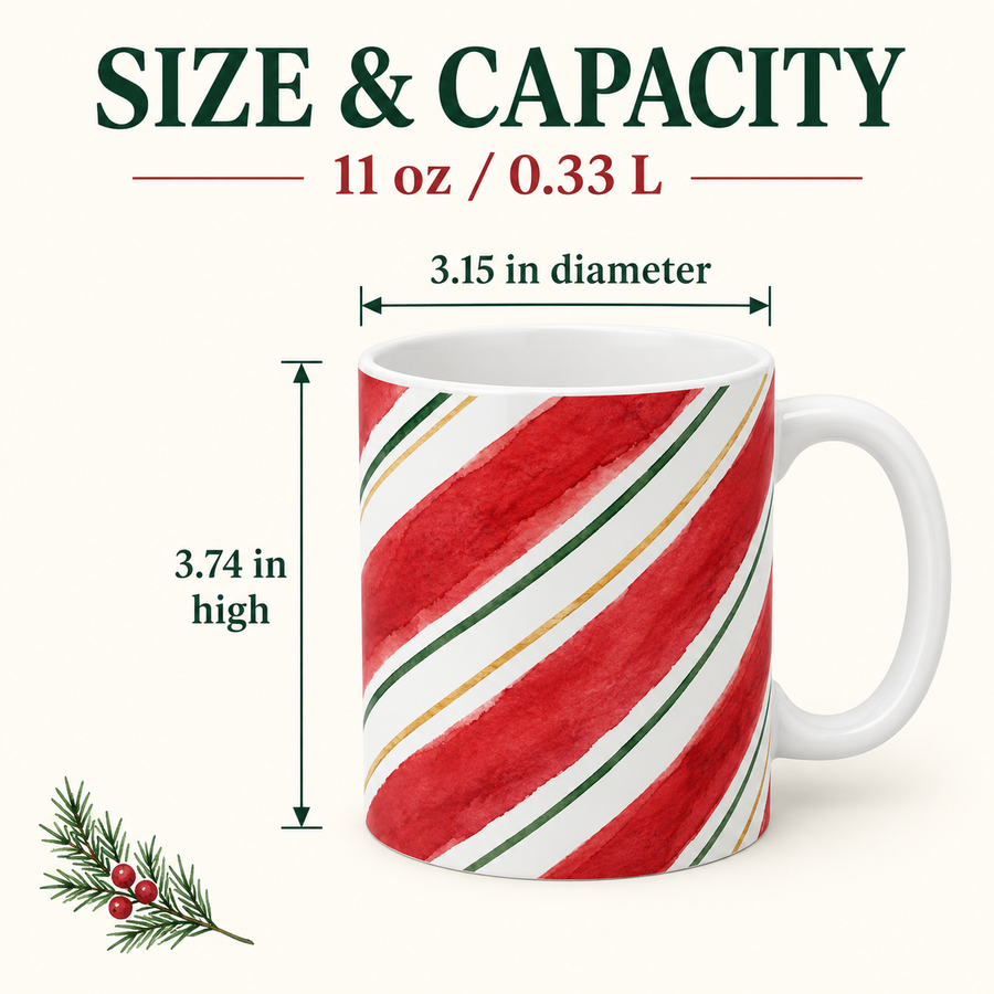 Candy Cane Stripe Christmas Mug