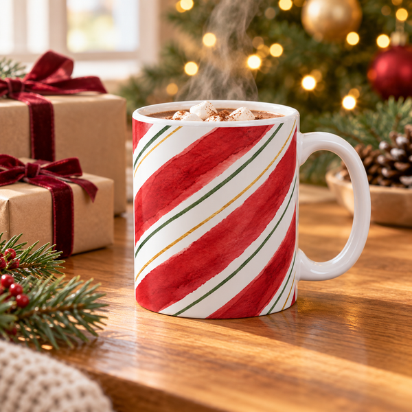 Candy Cane Stripe Christmas Mug