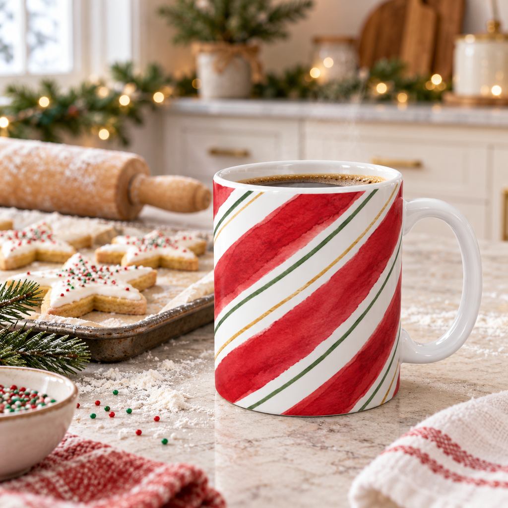 Candy Cane Stripe Christmas Mug