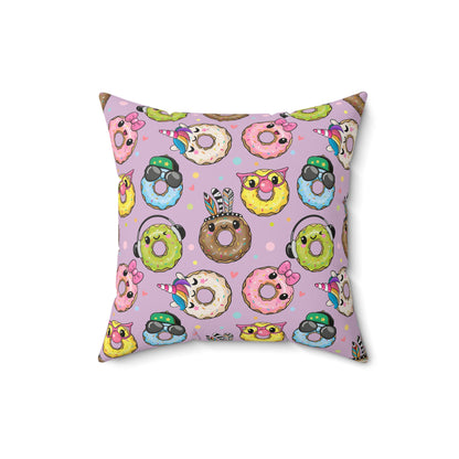 Kawaii Donuts Spun Polyester Square Pillow