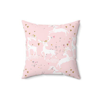 Magical Reindeers Spun Polyester Square Pillow