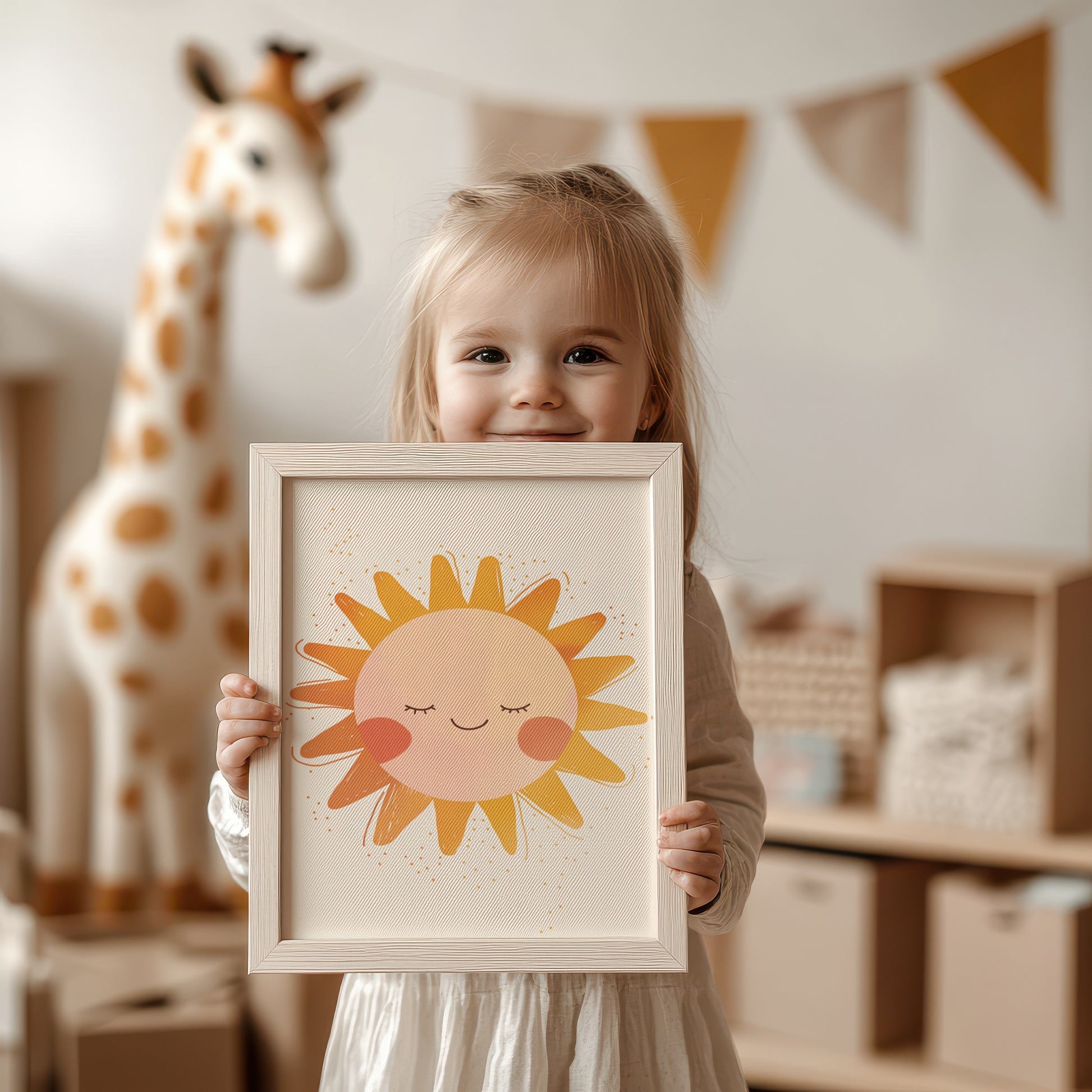 Smiling Sun Art Print for Children's Room Decor product