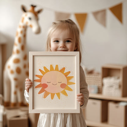 Smiling Sun Art Print for Children's Room Decor product