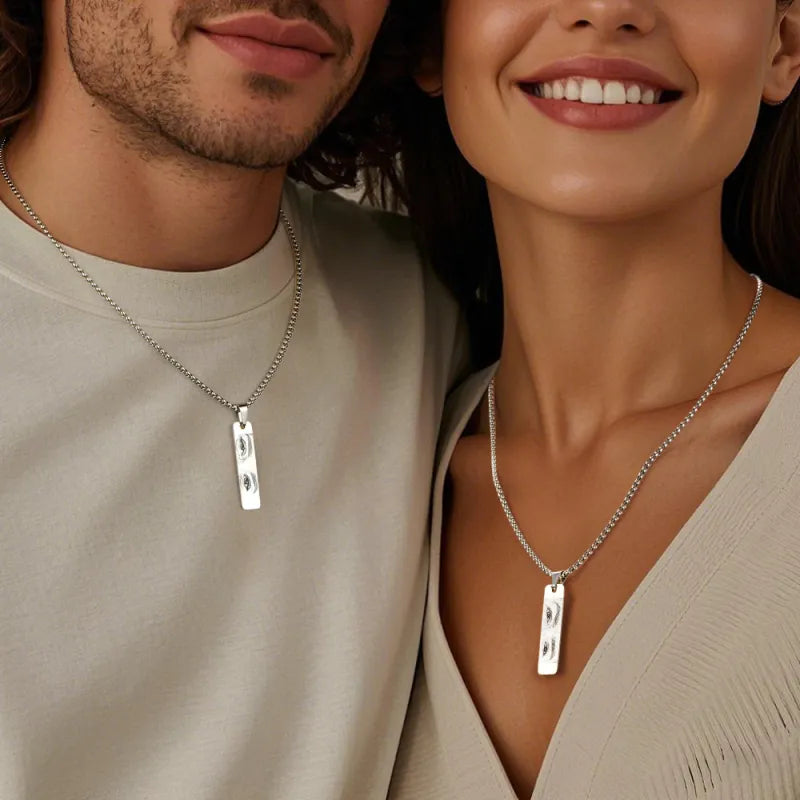 Custom Eyes Photo Necklace - Personalized Two Photo Pendant