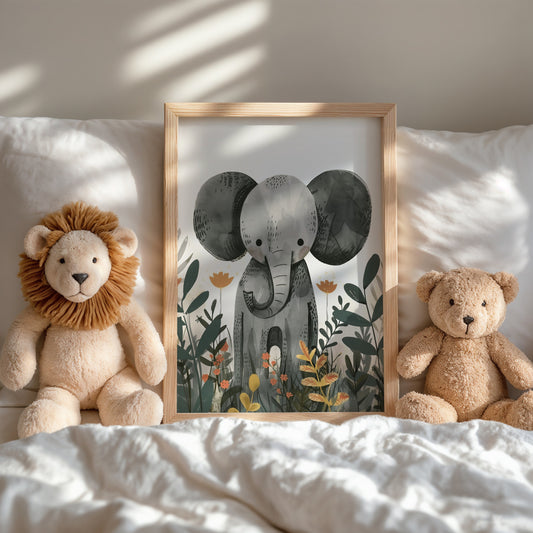 Adorable Baby Elephant Themed Nursery Wall Art product type