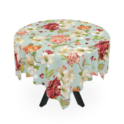 Autumn Hortensia and Lily Flowers Tablecloth