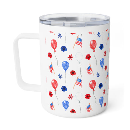American Flags and Balloons Insulated Coffee Mug, 10oz