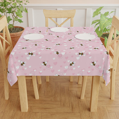 Honey Bee Hearts Tablecloth