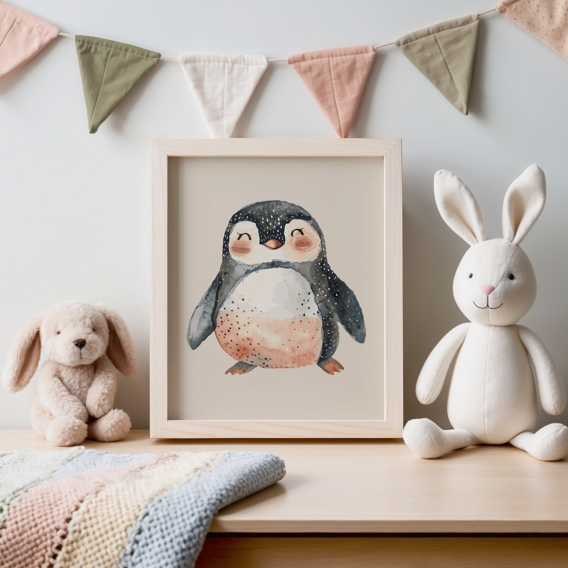 Adorable Penguin Framed Print for Nursery Decor product