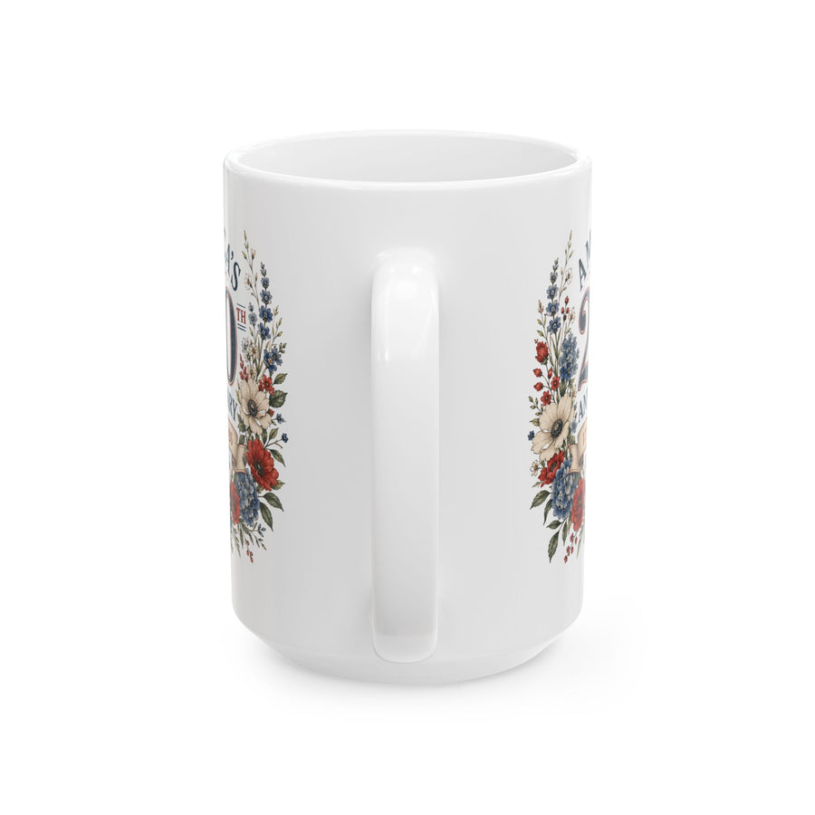 America's 250th Anniversary Floral Wreath Mug