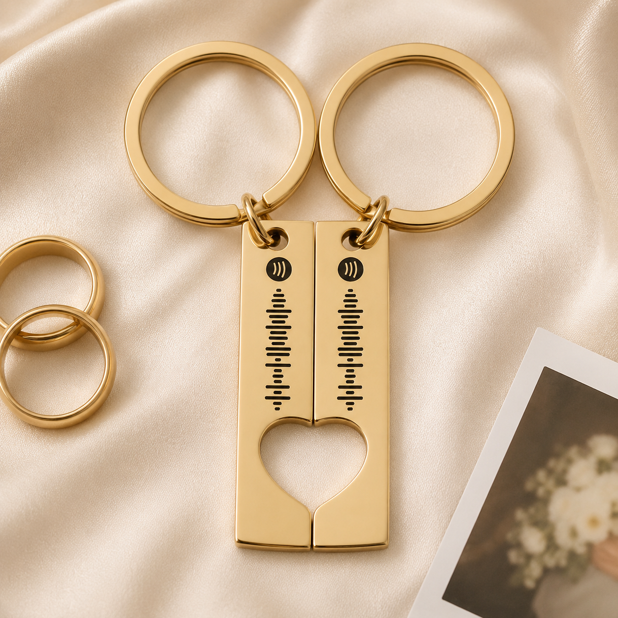 Custom Spotify Code Couples Keychain