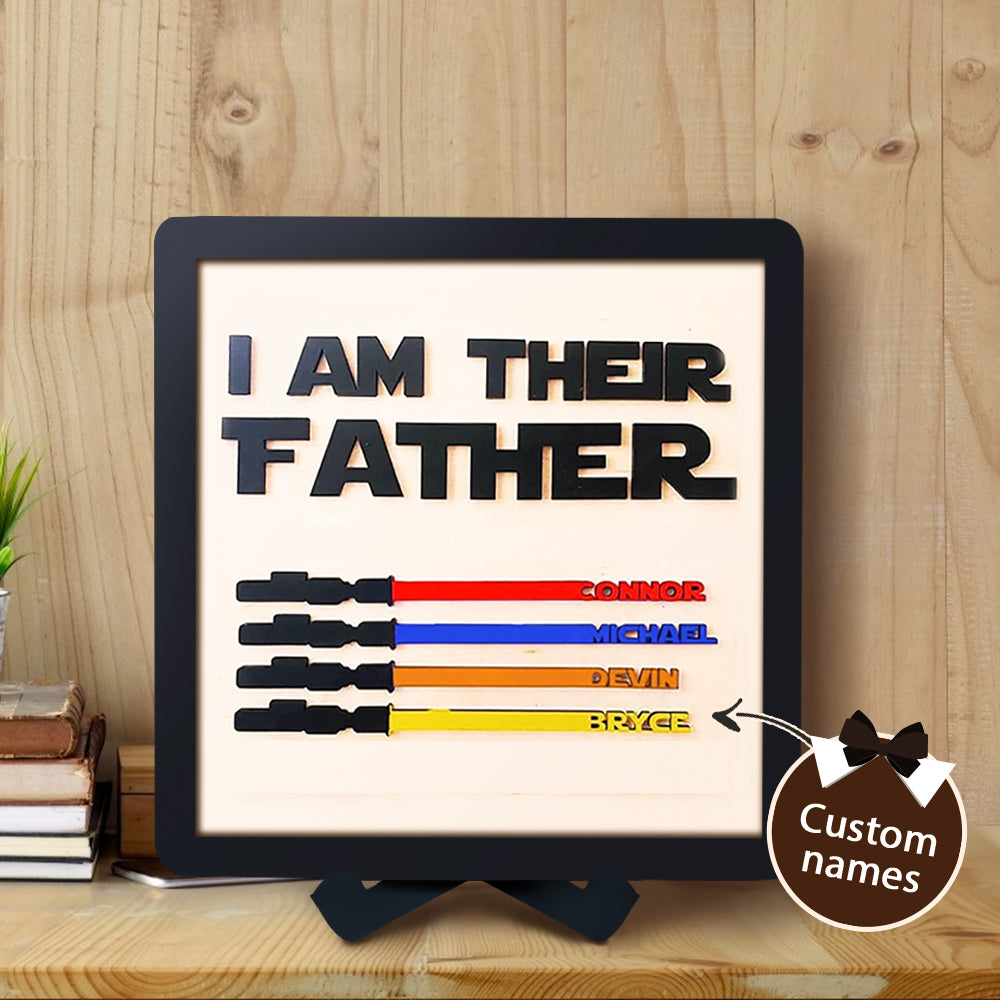 Personalized Wooden Lightsaber Plaque – I Am Their Father