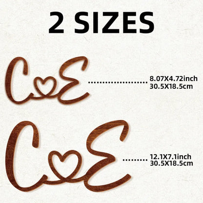 Personalized Wooden Couple Initials Sign, Custom Wood Decor, Romantic Anniversary Gift, Wedding Gift