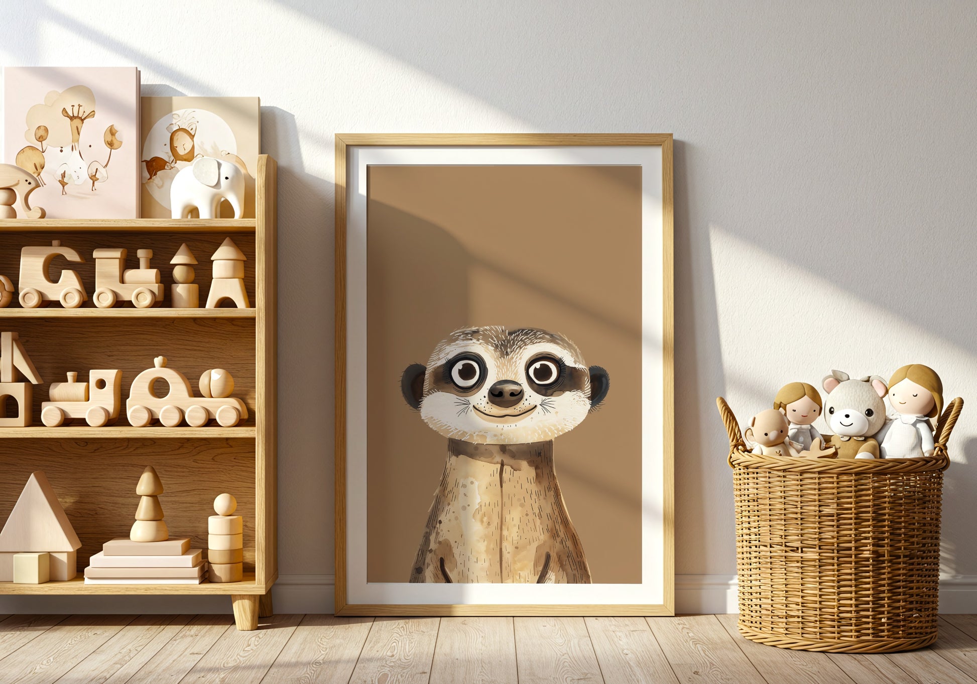 Cute Meerkat Art Print for Kids Room Wall Decor product