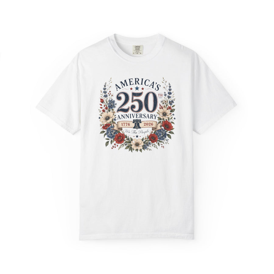 America's 250th floral wreath t-shirt 1776-2026