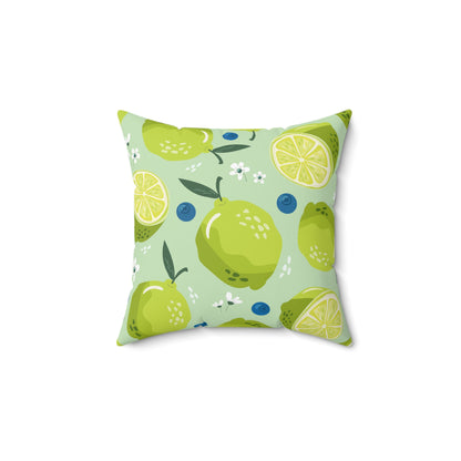 Limes and Blueberries Spun Polyester Square Pillow