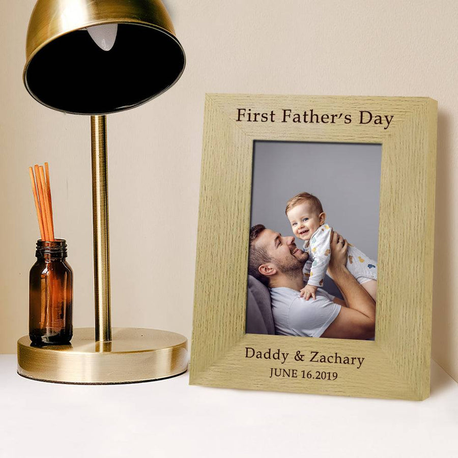 Custom First Father's Day Wooden Photo Frame