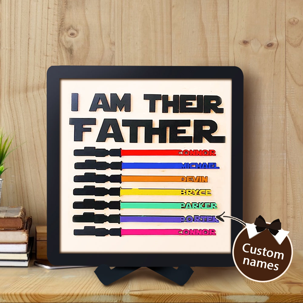 Personalized Wooden Lightsaber Plaque – I Am Their Father