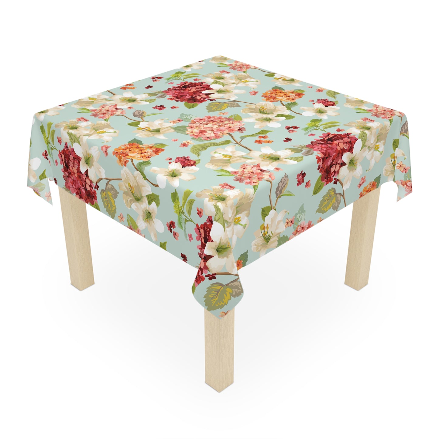 Autumn Hortensia and Lily Flowers Tablecloth