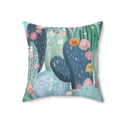 Pastel Cactus Spun Polyester Square Pillow