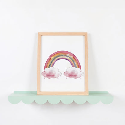 Rainbow and Cloud Wall Art with Wooden Frame product type