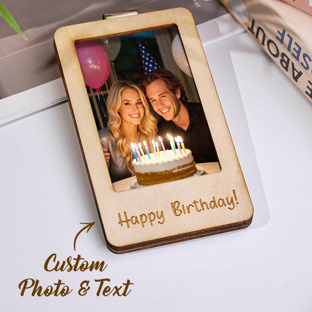 Personalized magnetic photo car sun visor clip with frame from MadeMine, holding a photo for easy viewing while driving.