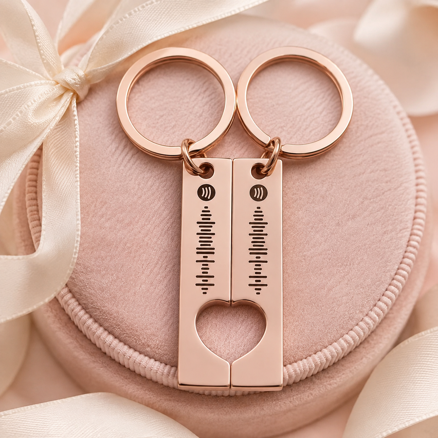 Custom Spotify Code Couples Keychain