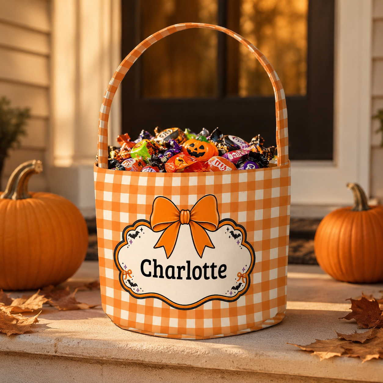 Personalized Halloween Fabric Candy Basket