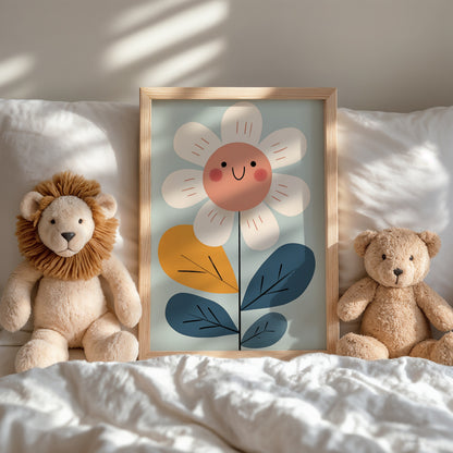 Cheerful Smiling Flower Wall Art Poster Decoration product