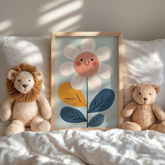 Cheerful Smiling Flower Wall Art Poster Decoration product