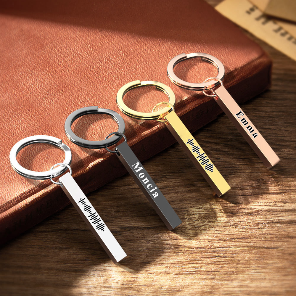 Custom Spotify Code Bar Keychain - 3D Engraved Music Key Chain