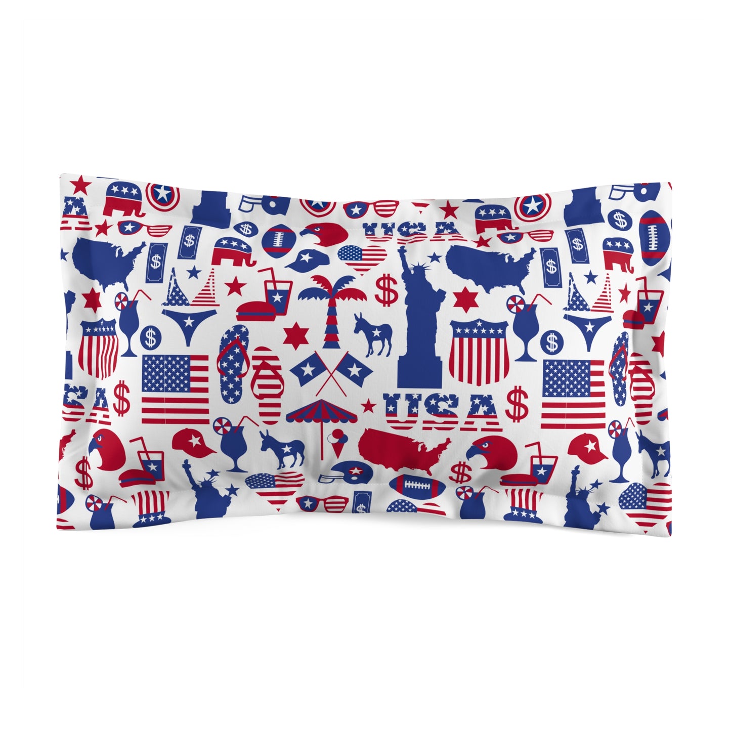 All American Red and Blue Microfiber Pillow Sham