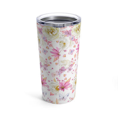 Spring Butterflies and Roses Tumbler 20oz