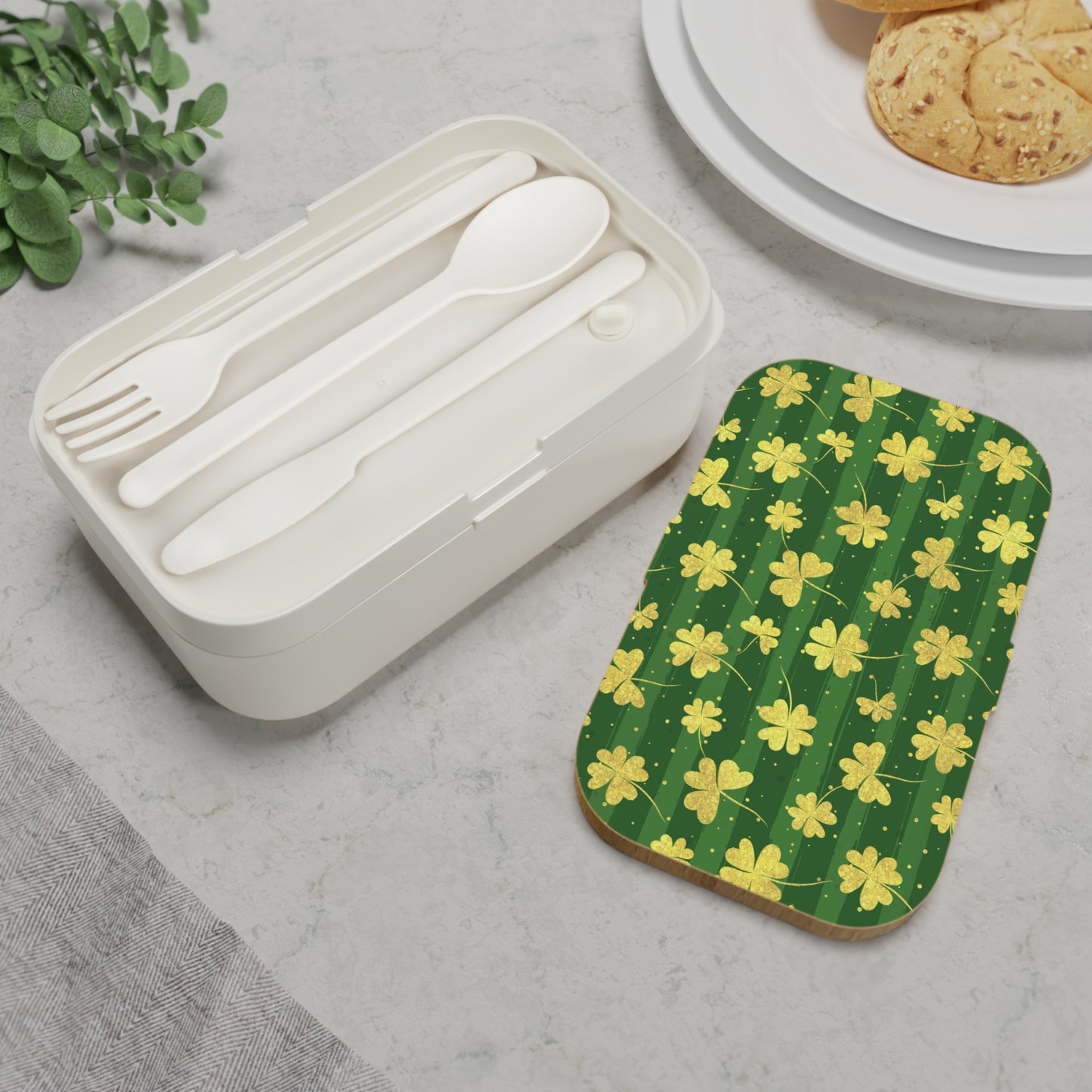 Gold Clovers Bento Lunch Box