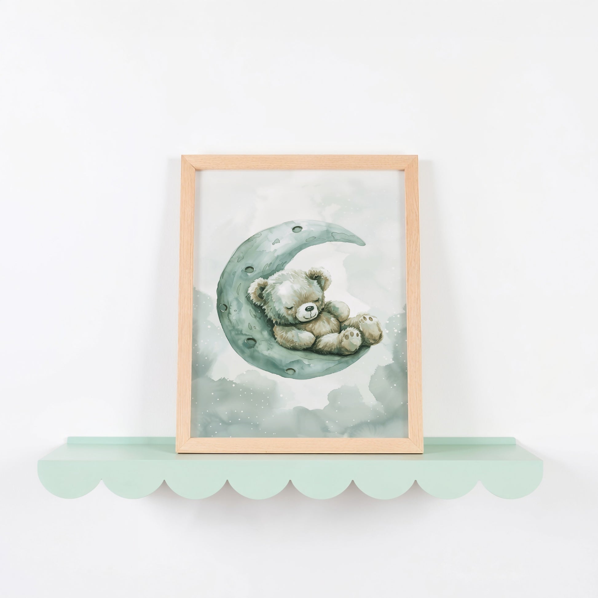 Cute Bear on Moon Nursery Wall Art product type