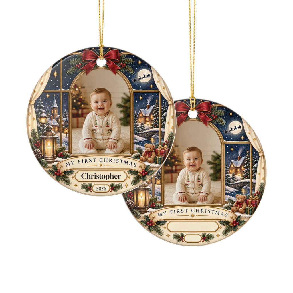 Custom Baby First Christmas Ornament with Name & Year