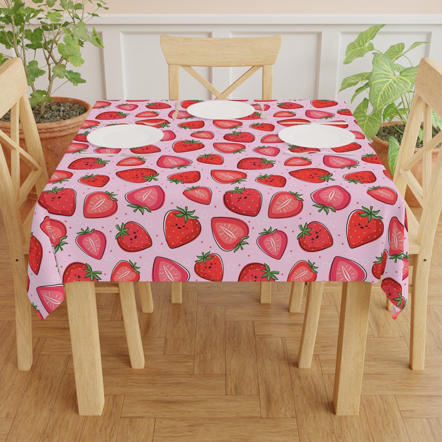 Kawaii Strawberries Tablecloth