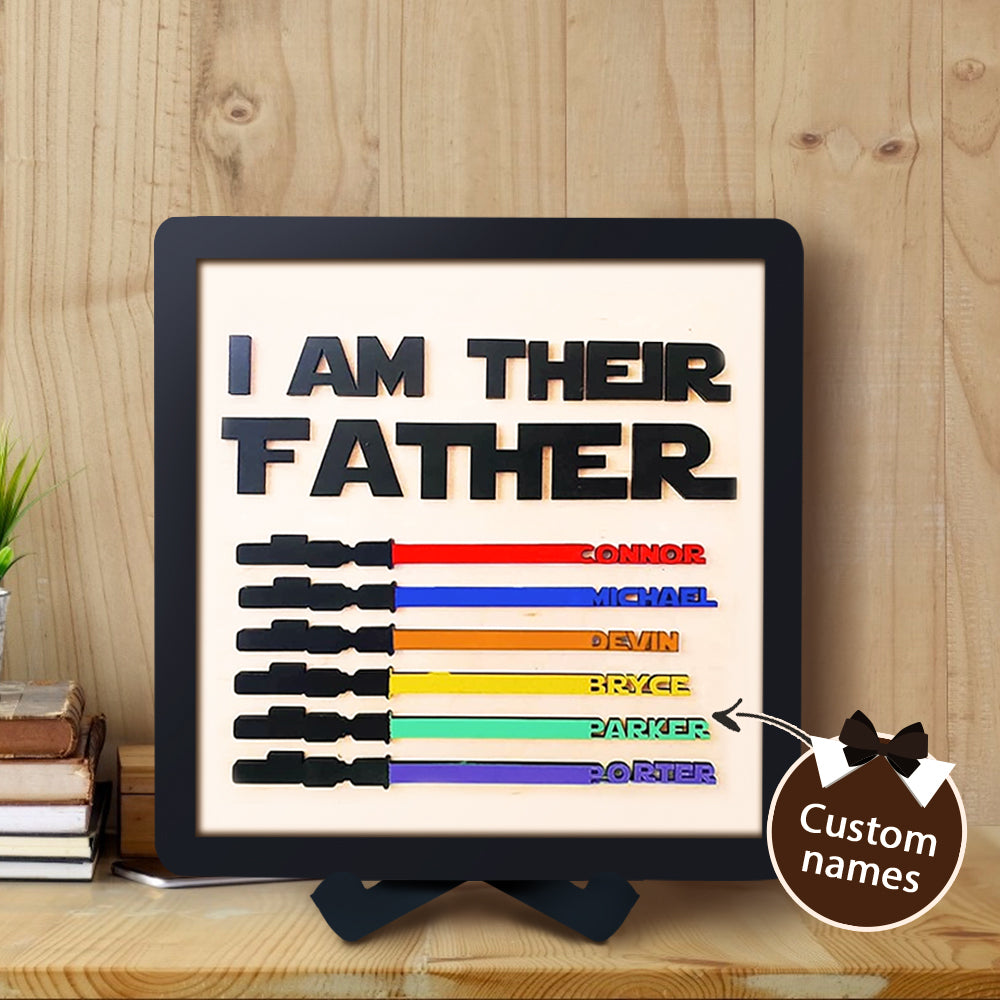 Personalized Wooden Lightsaber Plaque – I Am Their Father