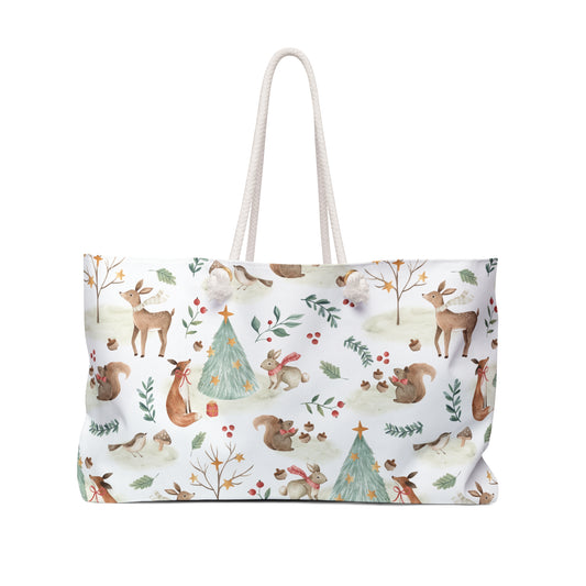 Christmas Woodland Animals Weekender Bag