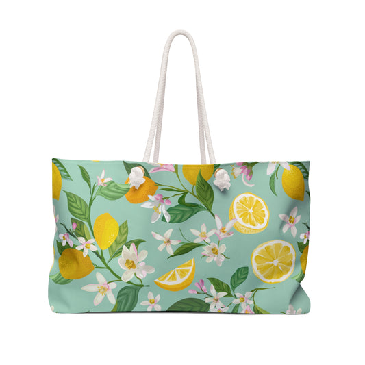 Lemons and Flowers Weekender Bag