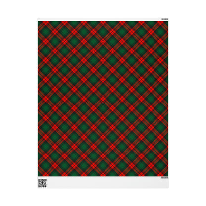 Red and Green Tartan Plaid Gift Wrap Paper