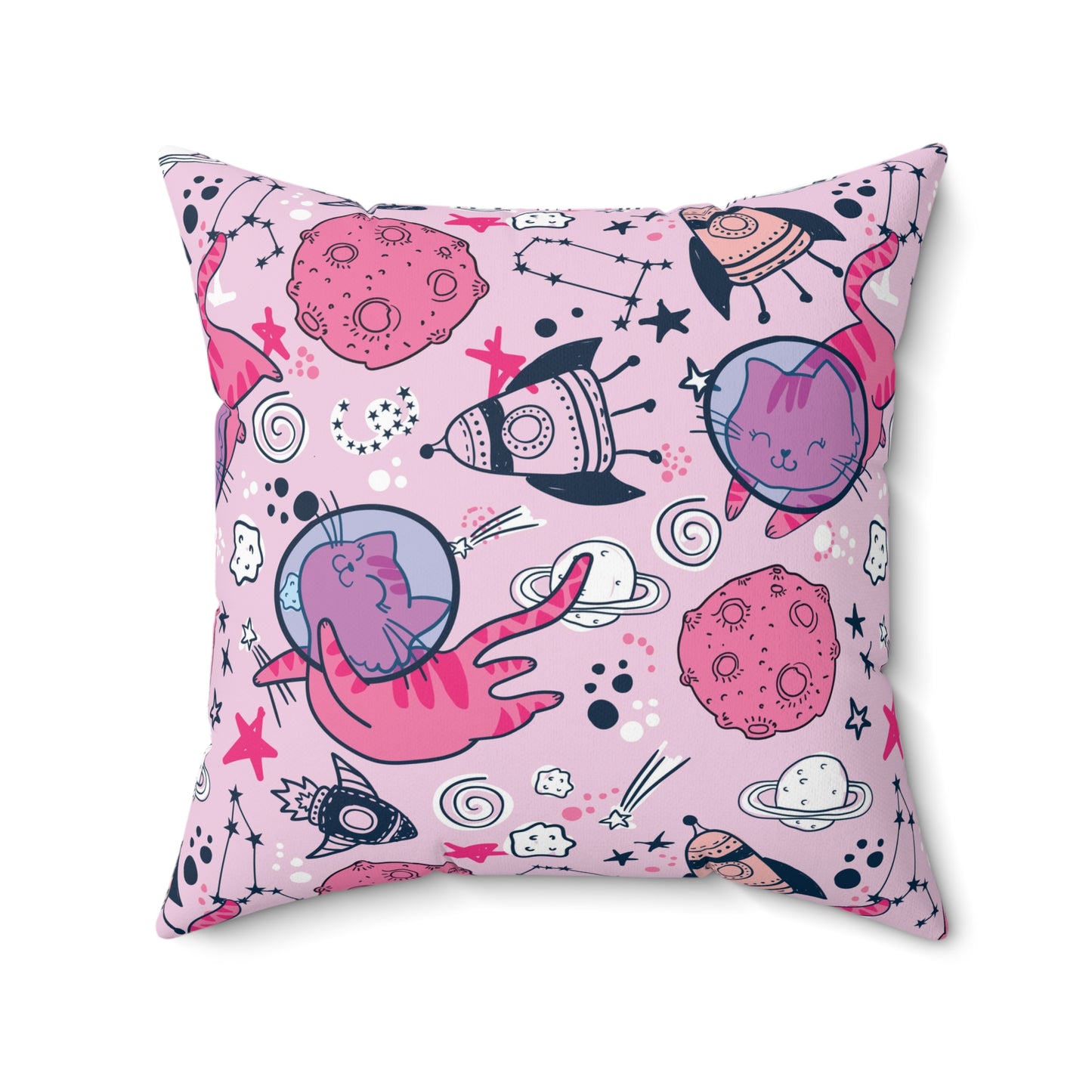 Space Cats Spun Polyester Square Pillow