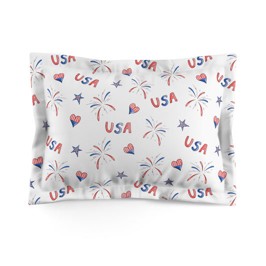 Hearts and Fireworks Microfiber Pillow Sham